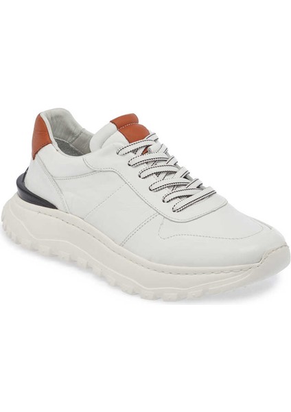 Beyaz Hakiki Deri Erkek Sneaker - E24I1AY56621-A26