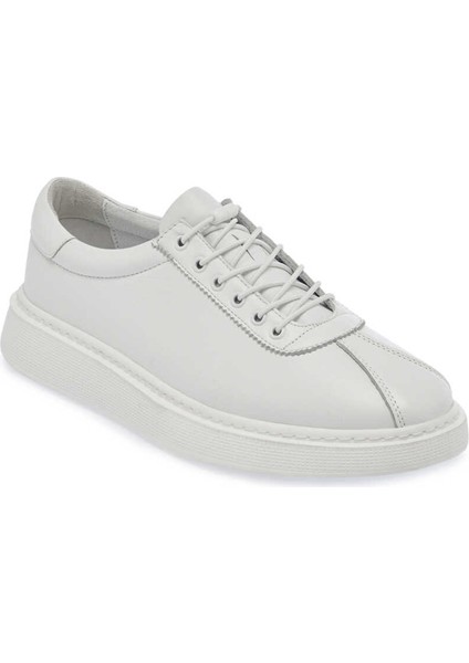 Beyaz Hakiki Deri Erkek Sneaker - E24I1AY56610-A26
