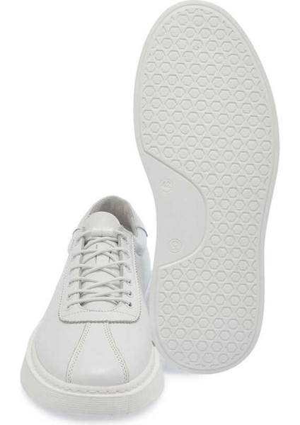 Beyaz Hakiki Deri Erkek Sneaker - E24I1AY56610-A26 fırsatları