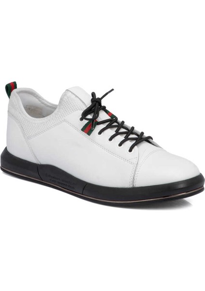 Beyaz Hakiki Deri Erkek Sneaker - E24I1AY56623-A26