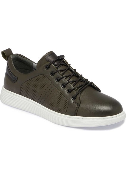 Yeşil Hakiki Deri Erkek Sneaker - E24I1AY56608-H48