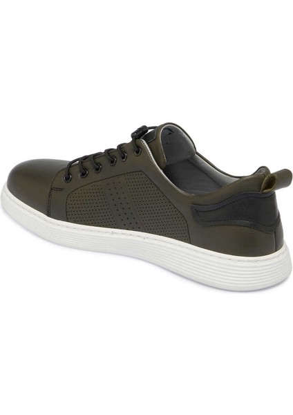 Yeşil Hakiki Deri Erkek Sneaker - E24I1AY56608-H48 fiyatları