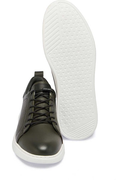 Yeşil Hakiki Deri Erkek Sneaker - E24I1AY56608-H48 fırsatları
