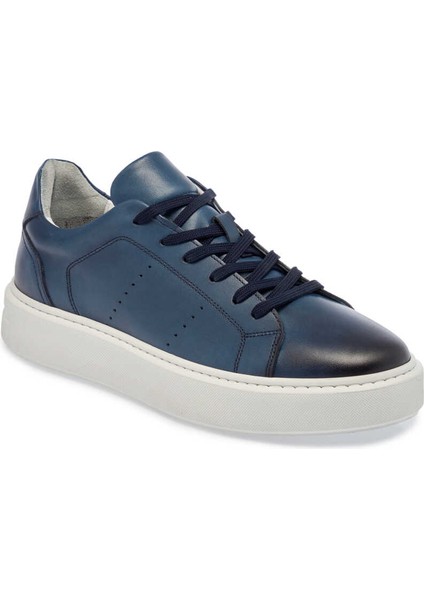 Lacivert Hakiki Deri Erkek Sneaker - E24I1AY56637-A31