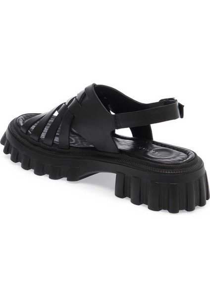 Siyah Hakiki Deri Kadın Sandalet - K24Y1SN67161-A23 modelleri