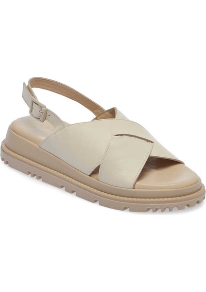 Bej Hakiki Deri Kadın Sandalet - K24Y1SN67140-A25
