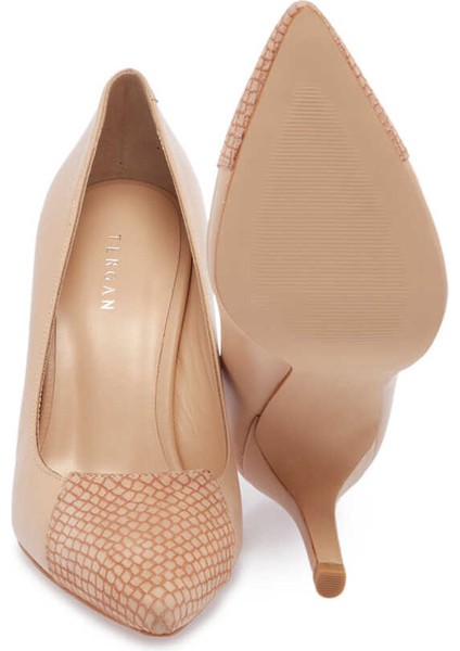 Pudra Hakiki Deri Kadın Stiletto - K24I1AY67174-L5C fırsatları