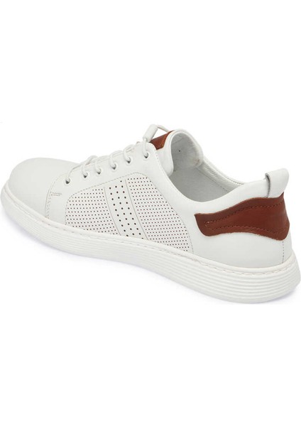 Beyaz Hakiki Deri Erkek Sneaker - E24I1AY56608-A26 fiyatları