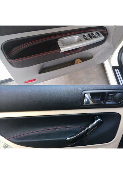 -Vw Golf Için Lhd Kapı Paneli Kapağı 4 Mk4 Jetta 1998 - 2005 Araba Kapısı Koltuk Paneli Kapak Kapağı Kırmızı ile Siyah (Yurt Dışından)