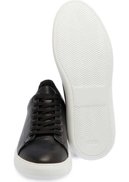 Siyah Hakiki Deri Erkek Sneaker - E24I1AY56625-A23 fırsatları