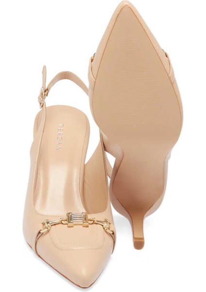 Pudra Hakiki Deri Kadın Stiletto - K24I1AY67173-L5C fırsatları