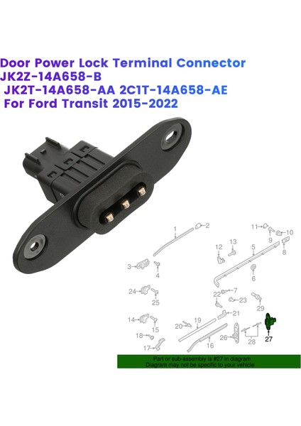 Araba Kapısı Güç Kilidi Terminal Konnektörü JK2Z-14A658-B JK2T-14A658-AA Ford Transit 2015-2022 JK2Z14A658 2C1T-14A658-AE (Yurt Dışından) fırsatları