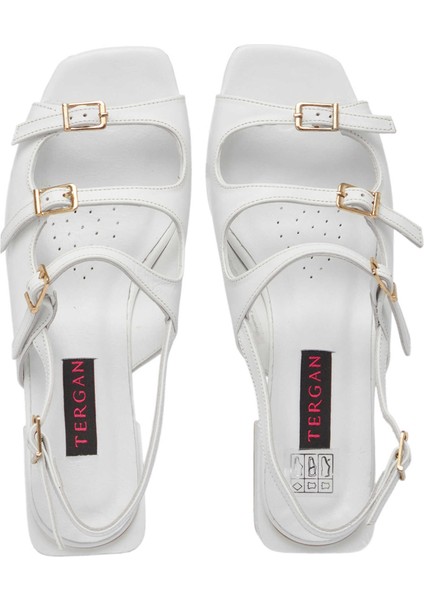 Beyaz Hakiki Deri Kadın Sandalet - K24Y1SN67292-A26 indirimleri