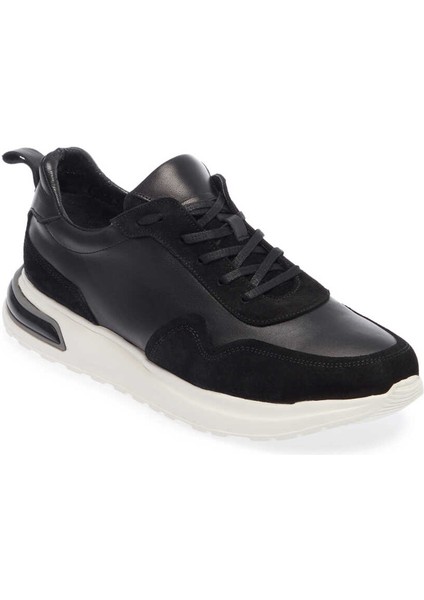 Siyah Hakiki Deri Erkek Sneaker - E24I1AY56667-W19