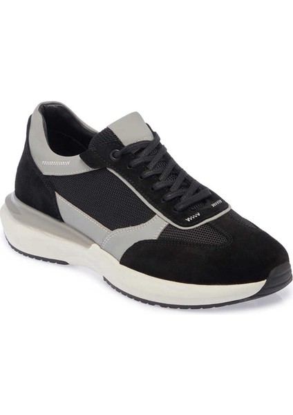 Siyah Hakiki Deri Erkek Sneaker - E24I1AY56693-A01