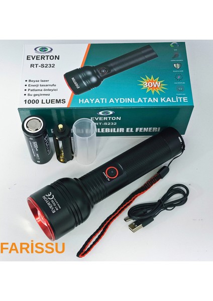 Everton RT-S232 Profesyonel Güçlü Işıklı ve Şarjlı El Feneri fiyatları