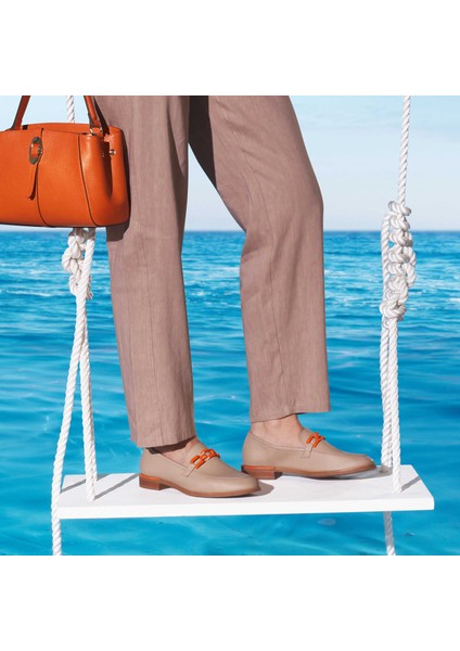 Nude Hakiki Süet Deri Kadın Makosen - K24I1AY67295-Q9J