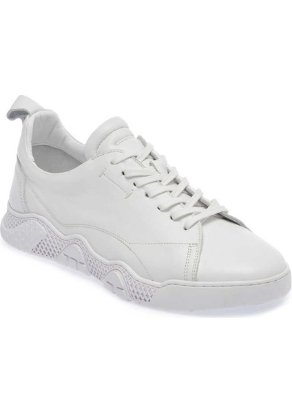 Beyaz Hakiki Deri Erkek Sneaker - E24I1AY56664-A26