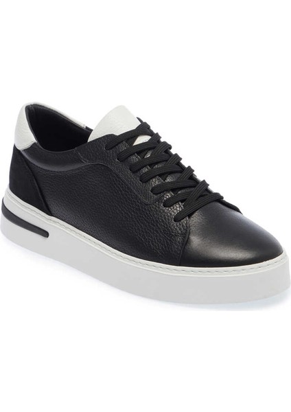 Siyah Hakiki Deri Erkek Sneaker - E24I1AY56699-A23