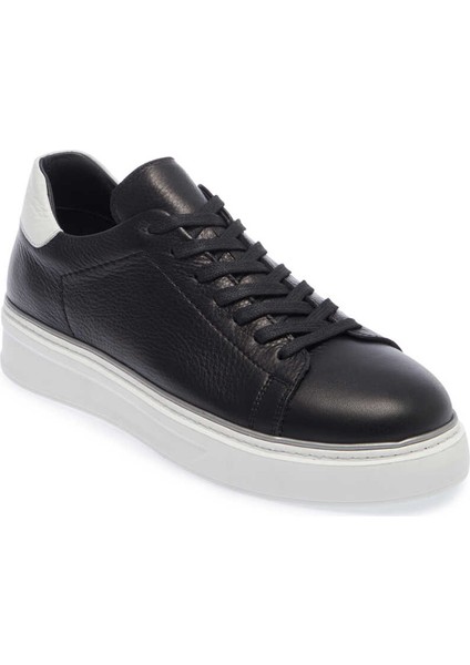 Siyah Hakiki Deri Erkek Sneaker - E24I1AY56688-A23