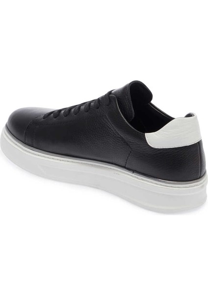 Siyah Hakiki Deri Erkek Sneaker - E24I1AY56688-A23 fiyatları