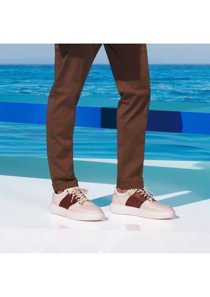 Bej Hakiki Deri Erkek Sneaker - E24I1AY56710-A25