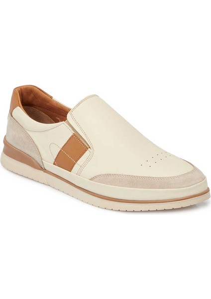 Bej Hakiki Deri Erkek Casual Ayakkabı - E24I1AY56690-A25