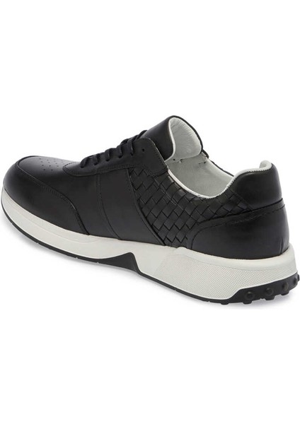 Siyah Hakiki Deri Erkek Sneaker - E24I1AY56708-A43 fiyatları