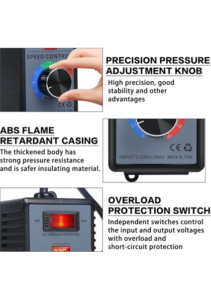Hız Denetleyicisi 230 V, Frekans Dönüştürücü 230 V, Motor Voltaj Regülatörü Ac 220 V 10 En Yüksek Güç 4000 W, Ab Fiş (Yurt Dışından) fırsatları