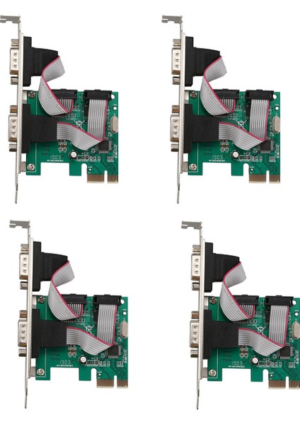 4x Pcı-E Pcı Express Çift Seri Db9 RS232 2 Bağlantı Noktası Denetleyici Adaptör Kartı Yeşil (Yurt Dışından)