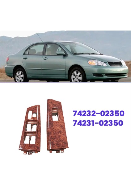 1paır Araç Ön Doğru Pencere Cam Aşağı Anahtar Panel Toyota Corolla Için Kapak 2004-2008 74232-02350 74231-02350 (Yurt Dışından) fiyatları