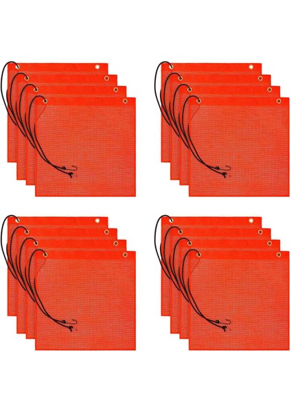 16PCS 18X18INCH Mesh Güvenlik Bayrakları Turuncu Uyarı Bayrağı Bungee Güvenlik Bayrağı Iyi Görünürlük Hava Geçirmez Bayrak Gromets ile (Yurt Dışından)
