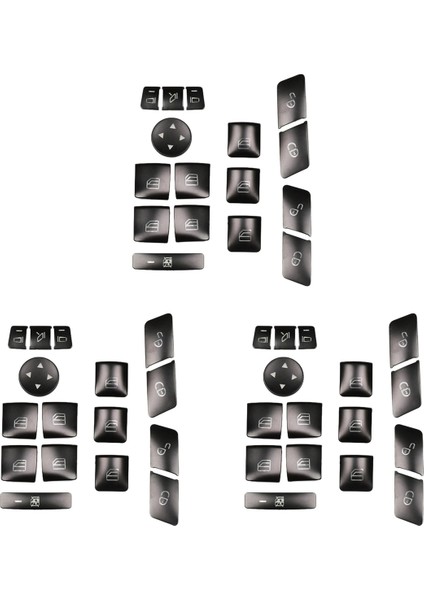48PCS Araba Kapısı Koltuğu Bellek Kilidi Penceresi Cam Kaldırma Düğmesi Kapak Çıkartması Benz Cla/gla/glk/gle/cls/gl/ml/a/b/e (Yurt Dışından)