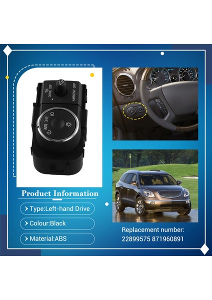 Buick Enclave 2013-2017 Aksesuarları Için Far Anahtarı 22899575 871960891 Lhd (Yurt Dışından) fırsatları