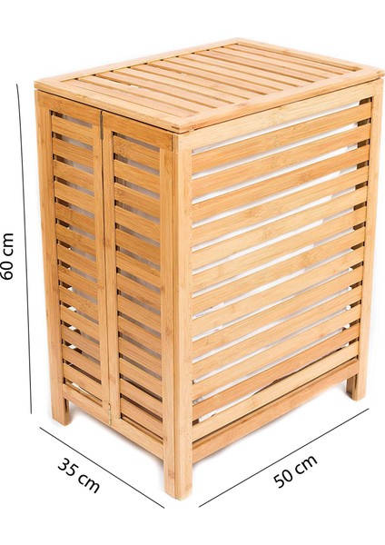 Bambu Çamaşır Sepeti 45x33x60 cm Çevre Dostu ve Şık Banyo Düzenleyici