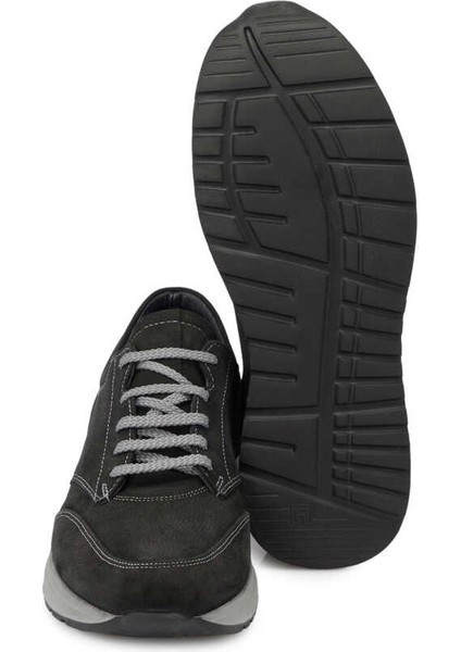 Siyah Hakiki Nubuk Deri Erkek Sneaker - E24I1AY56739-A64 fırsatları