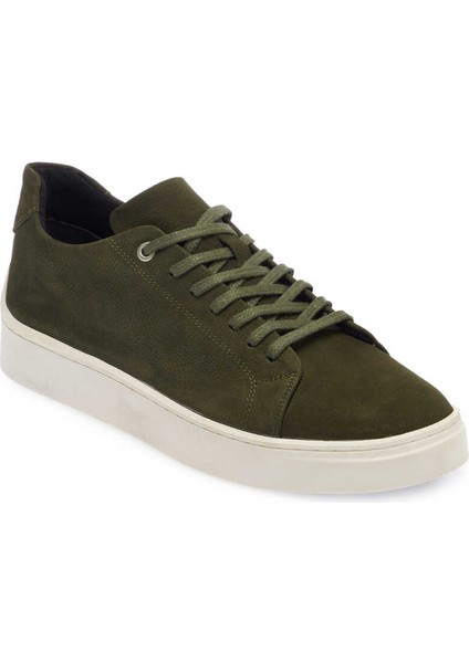 Yeşil Hakiki Nubuk Deri Erkek Sneaker - E24I1AY56745-G98