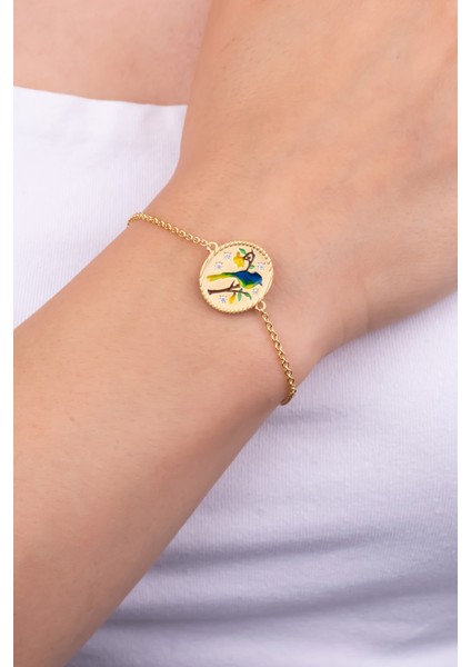 Serenat Kuşu 18 Ayar Sarı Altın Kaplama 19 cm Gümüş Bileklik fiyatları