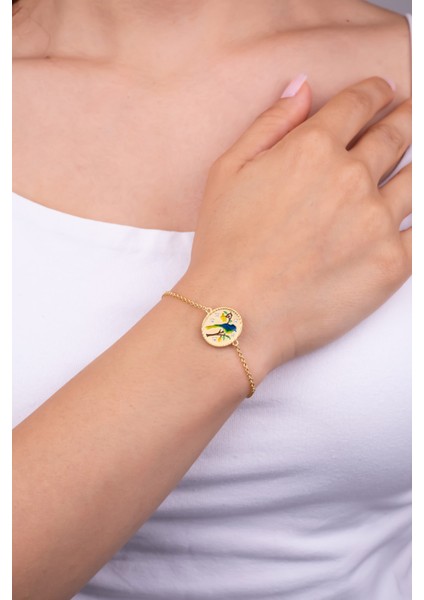 Serenat Kuşu 18 Ayar Sarı Altın Kaplama 19 cm Gümüş Bileklik fırsatları