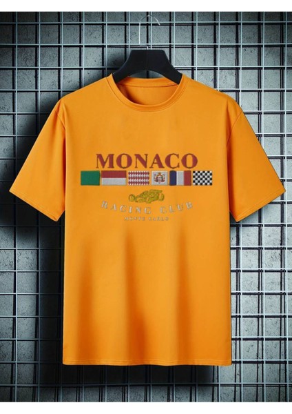 Formula 1 Monaco F1 Racing Club Monte Carlo Baskılı Unisex Pamuk T-Shirt
