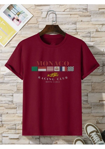 Formula 1 Monaco F1 Racing Club Monte Carlo Baskılı Unisex Pamuk T-Shirt