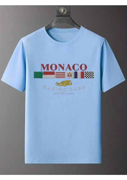 Formula 1 Monaco F1 Racing Club Monte Carlo Baskılı Unisex Pamuk T-Shirt