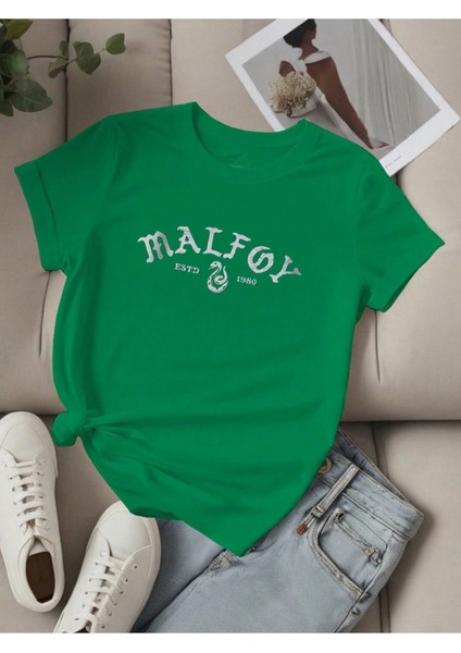 Draco Malfoy Baskılı Pamuk T-Shirt