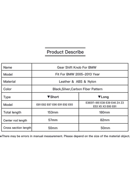 2x Karbon Fiber Araç Dişli Vardiyası Düğmesi Bmw E36 E38 E39 E46 Z4 Z3 E53 X5 X3 E60 E61 Uzun Kol Kaynatıcısı (Yurt Dışından) indirimleri
