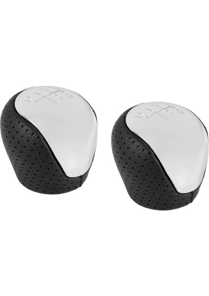 2pcs Sport Delikli Deri Dişli Knob Chrome Hyundai Elantra Için 6 Veed I30 IX35 Tucson (Yurt Dışından)