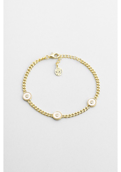 Charlotte 18 Ayar Sarı Altın Kaplama 19 cm Gümüş Zincir Bileklik