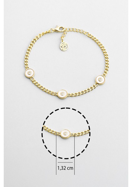 Charlotte 18 Ayar Sarı Altın Kaplama 19 cm Gümüş Zincir Bileklik modelleri