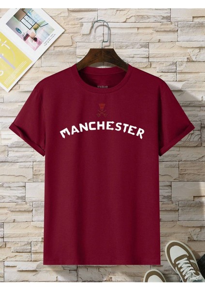 Manchester Baskılı Pamuk T-Shirt