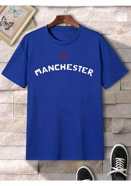 Manchester Baskılı Pamuk T-Shirt