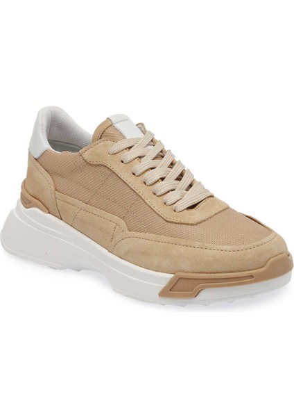 Bej Hakiki Süet Deri Kadın Sneaker - K24I1AY67370-B79
